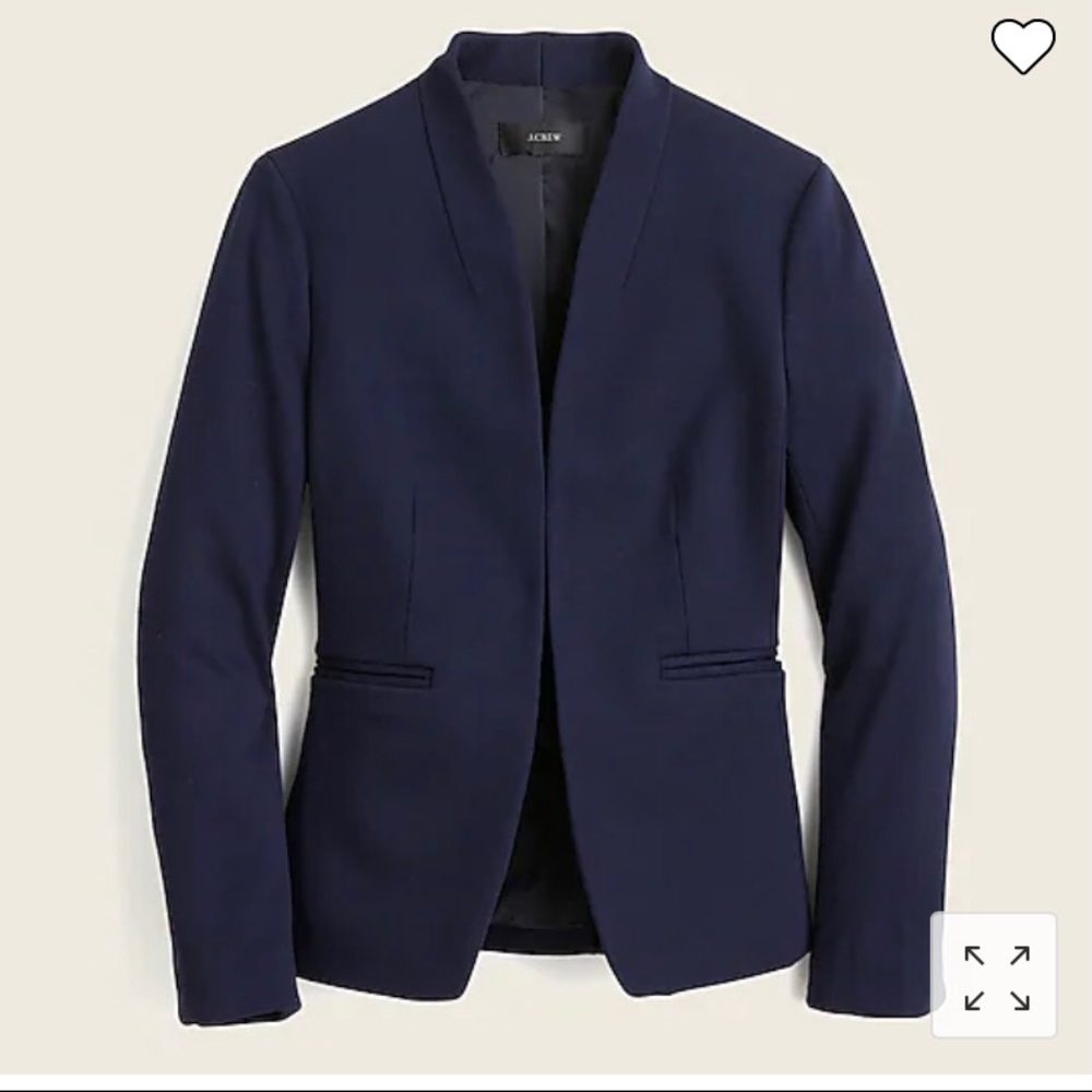 J crew collarless going-out blazer in stretch twill